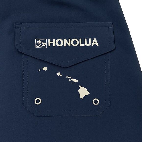 Honolua Size 40 Blue Board Shorts / Surfwear Hook & Loop Fly Back Pocket Logos - Picture 11 of 13